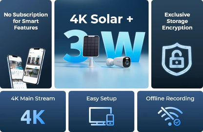 Reolink Argus Eco Ultra + Home Hub Set 4K (3840 x 2160) at 15fps battery-powered cameras with integrated solar panels
