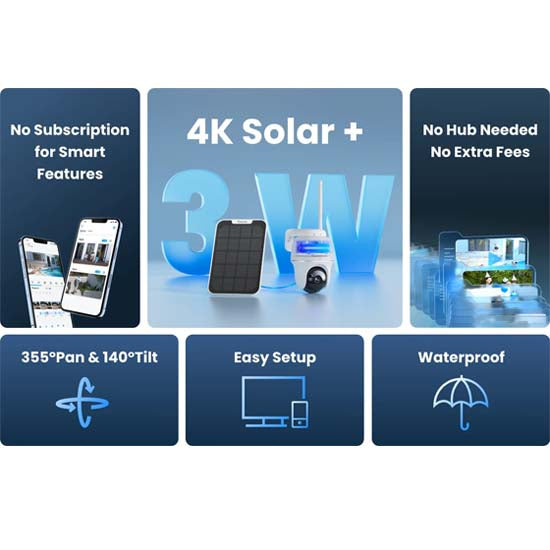 Reolink Argus PT Ultra + Home Hub Set Resolution 4K UHD (3840 x 2160) at connectivity 15fps Dual-Band Wi-Fi 6 (2.4/5 GHz)