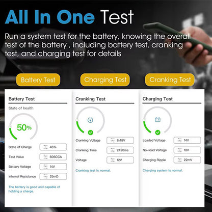 TOPDON BTMobile Lite Bluetooth Car Battery Tester 12V Wireless Cranking Charger Circut Tester Auto Analyzer Vehicle 100-2000CCA