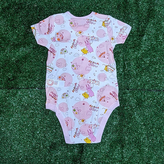 BABY ROMPER PINK AND WHITE SUMMER CM0211