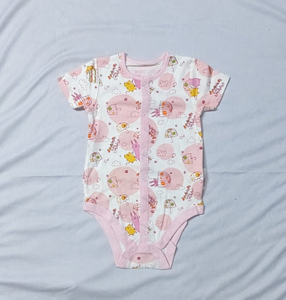 BABY ROMPER PINK AND WHITE SUMMER CM0211