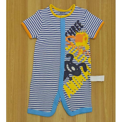 Blue Striped Baby Romper – Half Sleeves Organic Cotton Art Number CM0037
