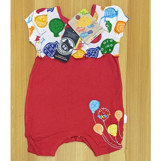 Red Baby Girl Romper Half Sleeves Organic Cotton Art No. CM0046