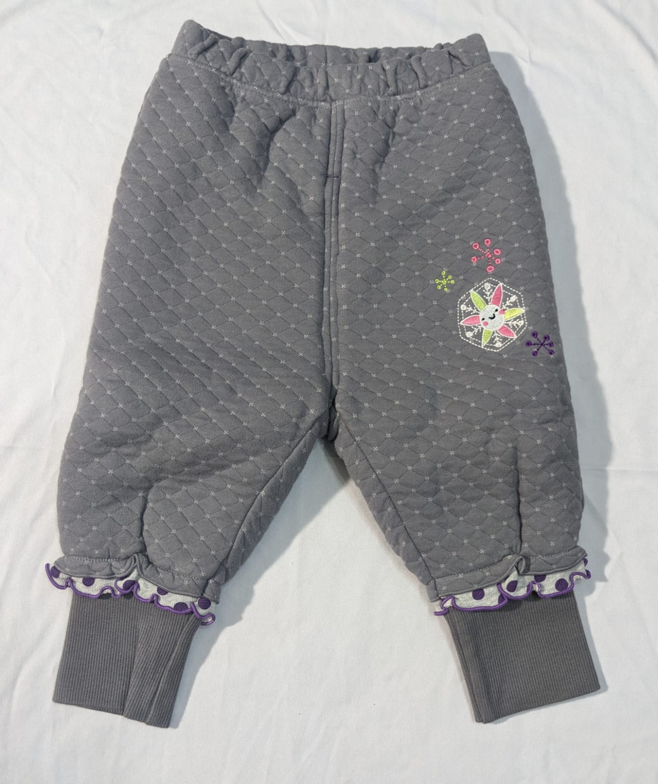 Double cotton with polyester filling grey trouser white dots CM0068