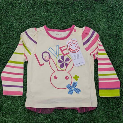 Skin-Colored Frock Style Baby Shirt with "Love" Design Organic Cotton Art No. CM0043
