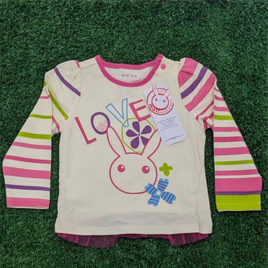 Skin-Colored Frock Style Baby Shirt with "Love" Design Organic Cotton Art No. CM0043