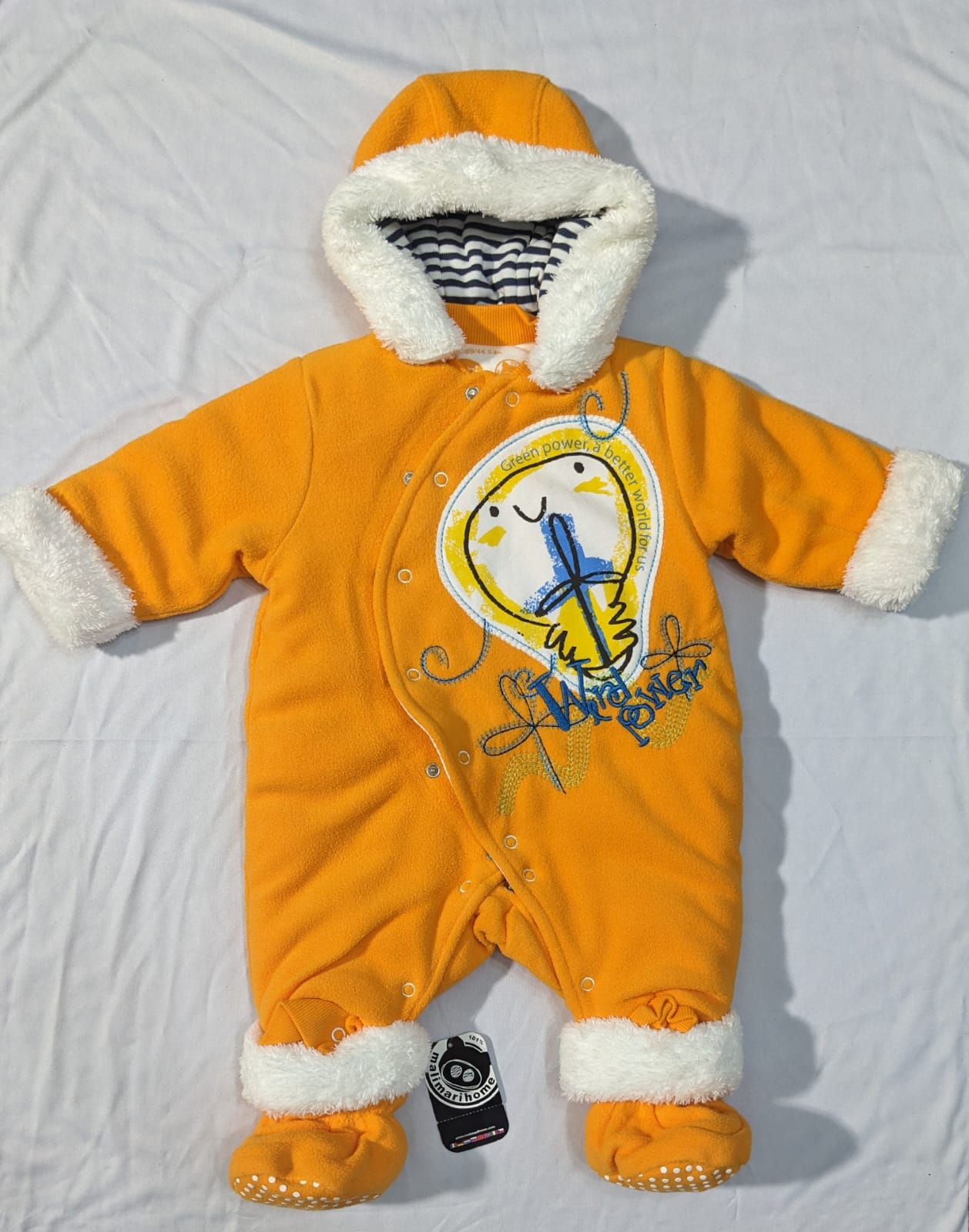 Double cotton with polyester filling Full body romper/Hoodie front open CM0085