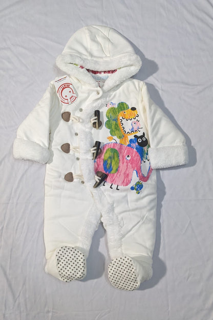Double cotton with polyester filling Full body romper/romper Cute animals painted on front CM0084