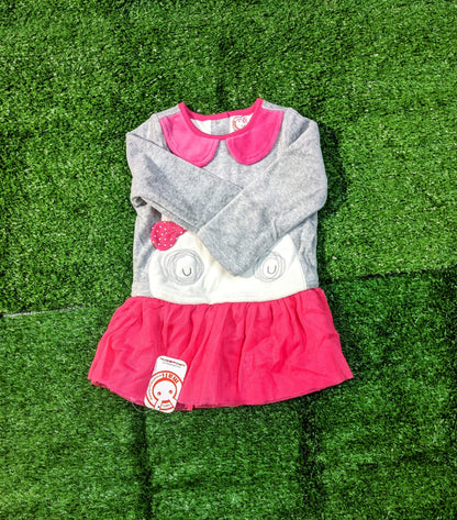 Double cotton Full sleeves cute panda frock CM0057