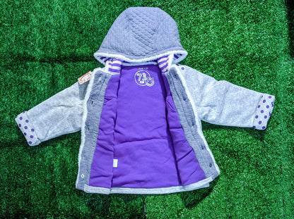 Double cotton with polyester filling Full Sleeves grey hoodie CM0056