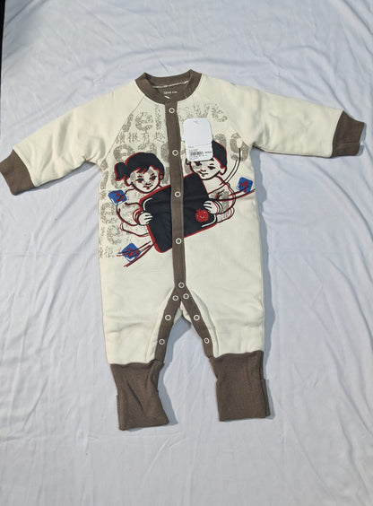 Double cotton with polyester filling Full romper White twins cartoon CM0072