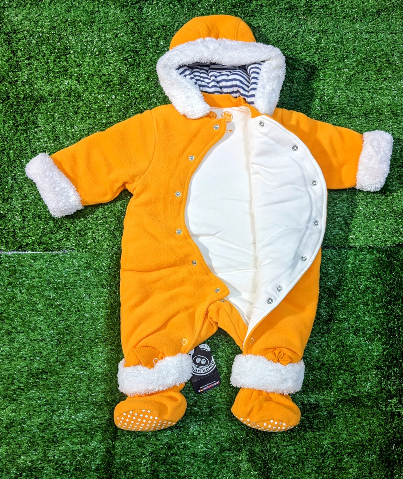 Double cotton with polyester filling Full body romper/Hoodie front open CM0085