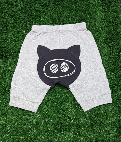 Grey Baby Shorts with Bear Patch Soft Cotton Art Number CM0039