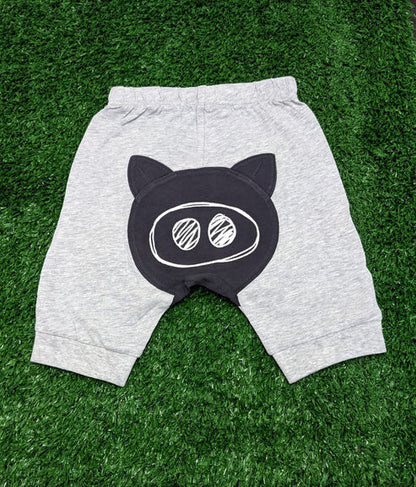 Grey Baby Shorts with Bear Patch Soft Cotton Art Number CM0039