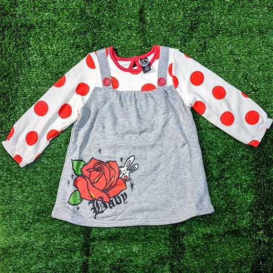 Double cotton Full sleeves grey shirt red dots CM0091