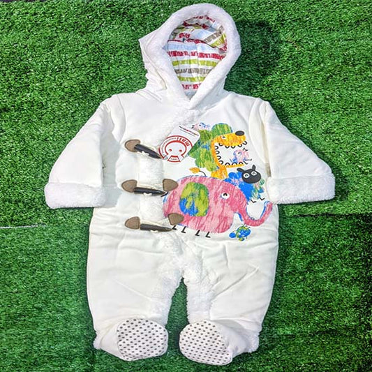 Double cotton with polyester filling Full body romper/romper Cute animals painted on front CM0084