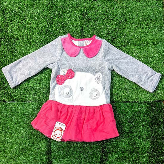 Double cotton Full sleeves cute panda frock CM0057