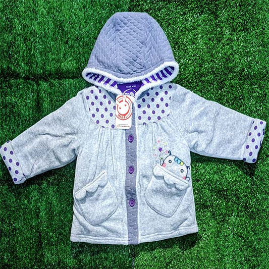 Double cotton with polyester filling Full Sleeves grey hoodie CM0056