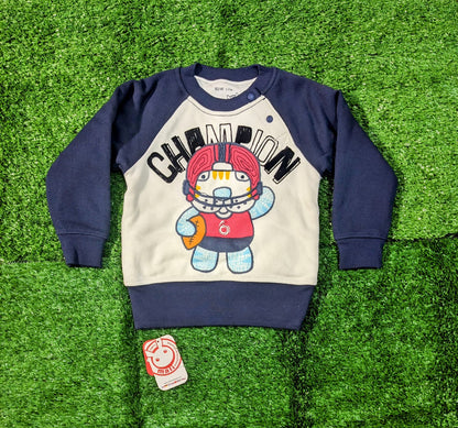 Double cotton with polyester filling Full sleeves cozy shirt Champion Cartoon on front CM0075