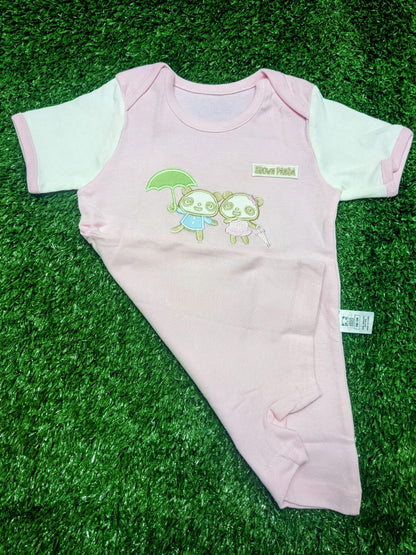 Pink Baby Romper – Half Sleeves | Organic Cotton Art number CM0014