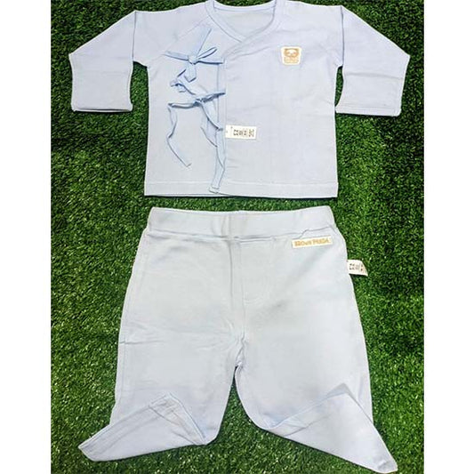 Sky Blue Open Shirt & Trousers Set – Organic Cotton