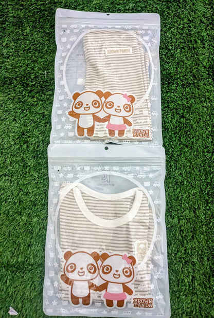 Skin Brown Striped Shirt & Trousers Set – Organic Cotton Art number CM0006-9