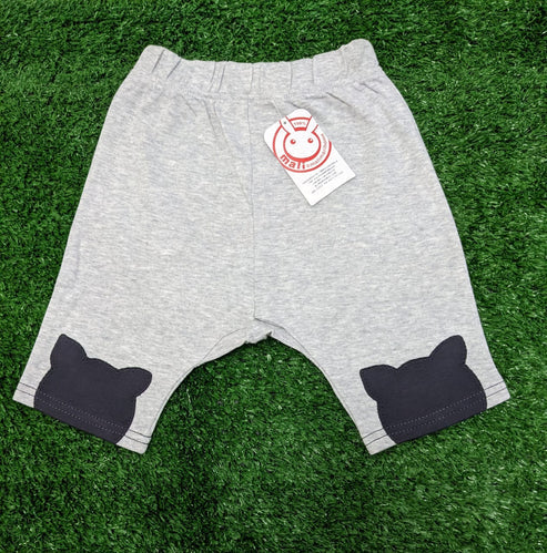 Grey Baby Shorts with Bear Patch Soft Cotton Art Number CM0039
