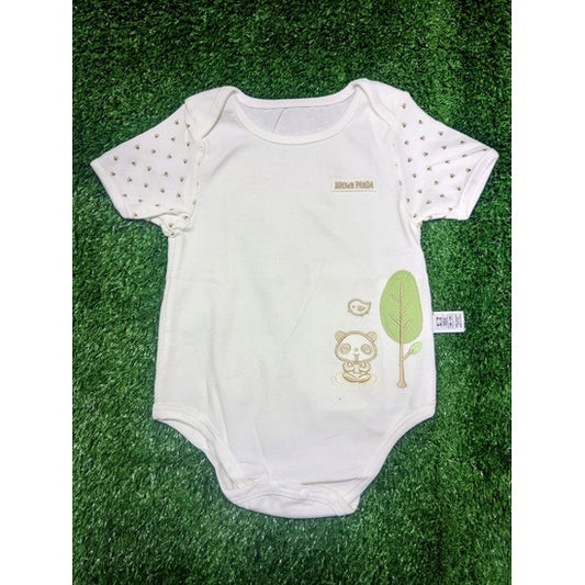 Adorable Half-Sleeve Baby Boy Romper (Brown Panda) Original
