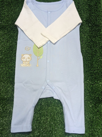 Adorable Full-Sleeve Baby Boy Romper (Brown Panda) Original Art number CM0017