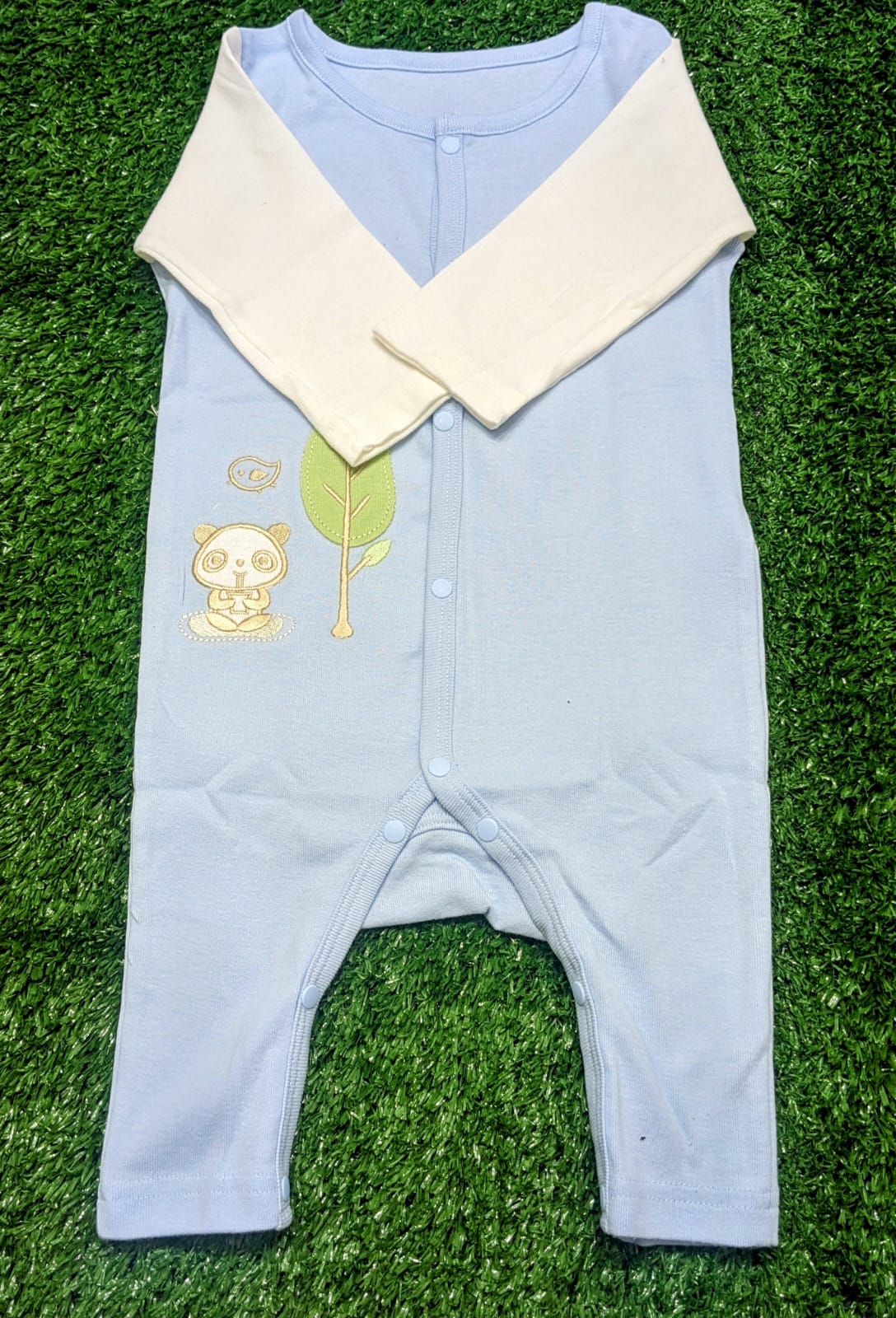 Adorable Full-Sleeve Baby Boy Romper (Brown Panda) Original Art number CM0017