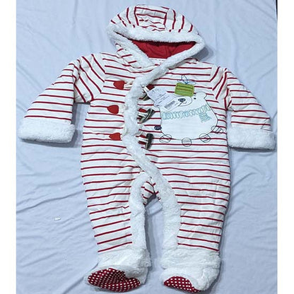 FULL SLEEVES DOUBLE COTTON RED LINING ROMPER/HOODIE CM0098