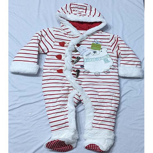 FULL SLEEVES DOUBLE COTTON RED LINING ROMPER/HOODIE CM0098