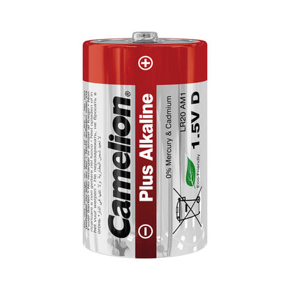 CAMELION Plus ALKALINE D/LR20 SP2  bettery  0%Mercury and cadmium Pack of 2 pcs