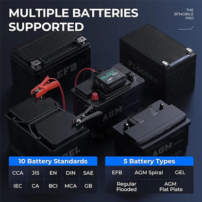 Car Battery Tester 12v, TOPDON Wireless Battery Load Tester 100-2000 CCA, BTMobile PRO Battery Monitor Cranking & Charging Tester Automotive Battery Analyzer