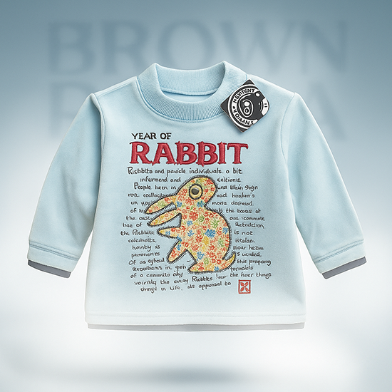 Double cotton Full sleeves front rabbit painted CM0079