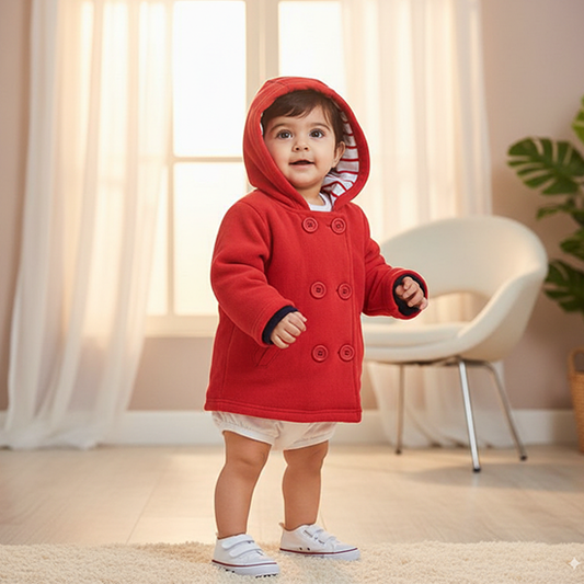 Baby coat hoodie Double cotton with polyester filling Full sleeves  CM0087