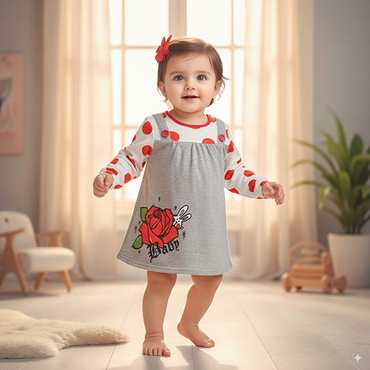 Double cotton Full sleeves grey shirt red dots CM0091