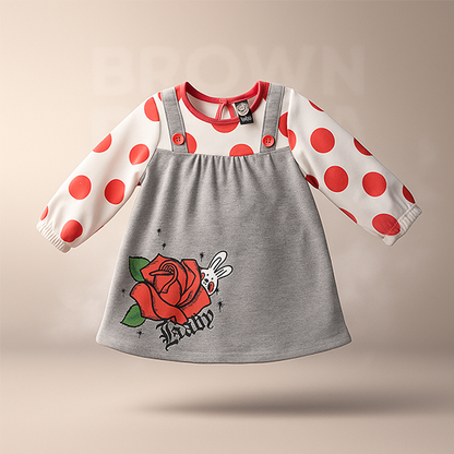 Double cotton Full sleeves grey shirt red dots CM0091