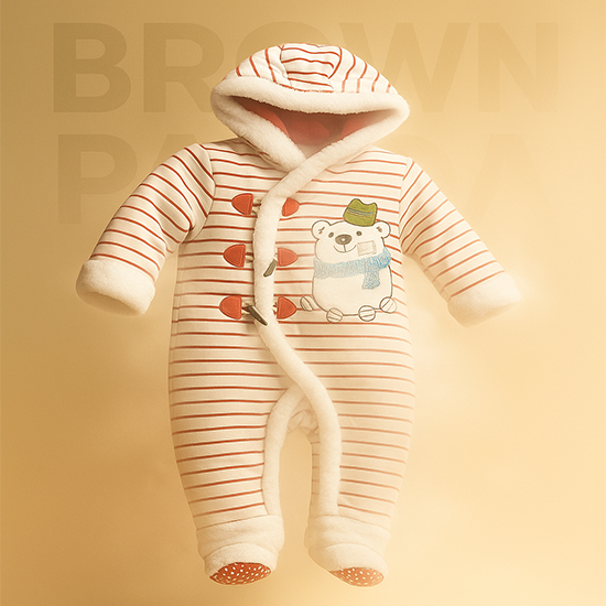 FULL SLEEVES DOUBLE COTTON RED LINING ROMPER/HOODIE CM0098