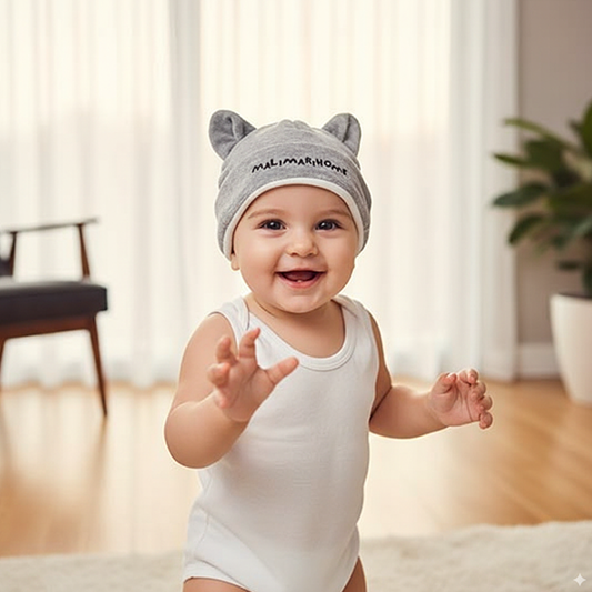 CAT STYLE BABY CAP COLOR GREY CM0136