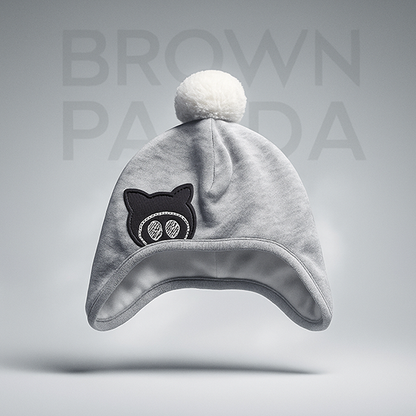 DOUBLE COTTON WITH POLYESTER FILLING BABY CAP GRAY/WHITE COLOR CM0150