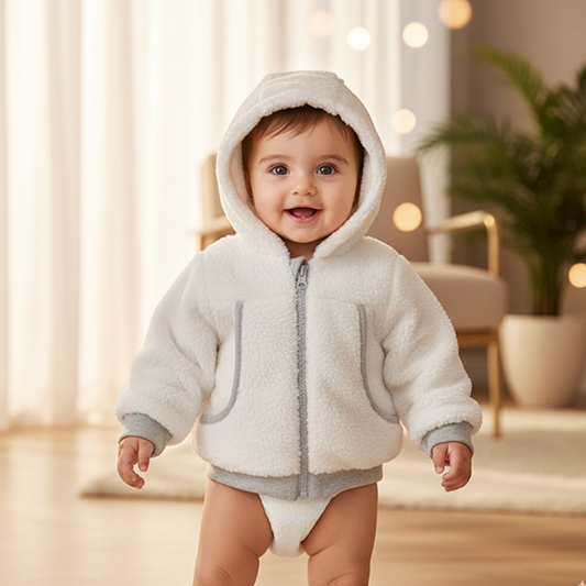 DOUBLE COTTON OUTTER FUR BABY HOODIE CM0218