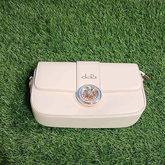 Dela ladies handbag with 2 straps Color white