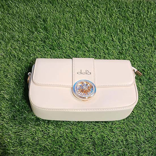 Dela ladies handbag with 2 straps Color white