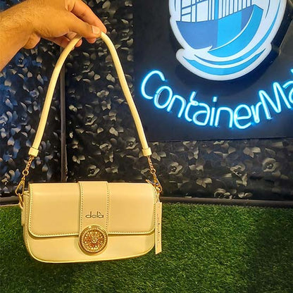 Dela ladies handbag with 2 straps Color white
