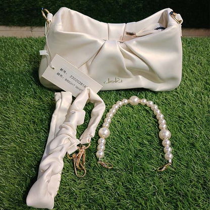 Dela ladies hand bag 3 colour scheme bright white bright pink Golden