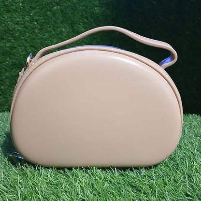 Dela ladies hand bag 3 colour scheme brown red and peach