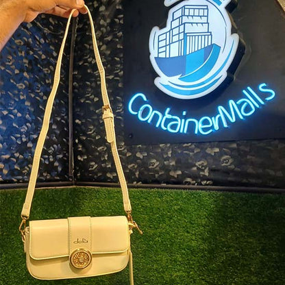 Dela ladies handbag with 2 straps Color white