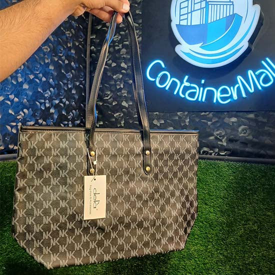 Dela ladies handbag 2 color scheme black and white khaki