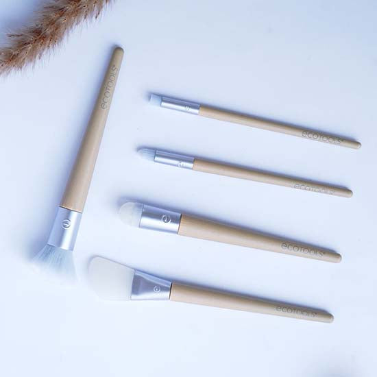 EcoTools #3218 Elements Hydro-Glow Kit - 5-Piece Brush Set for Hygienic, Hands-Free Skincare Application